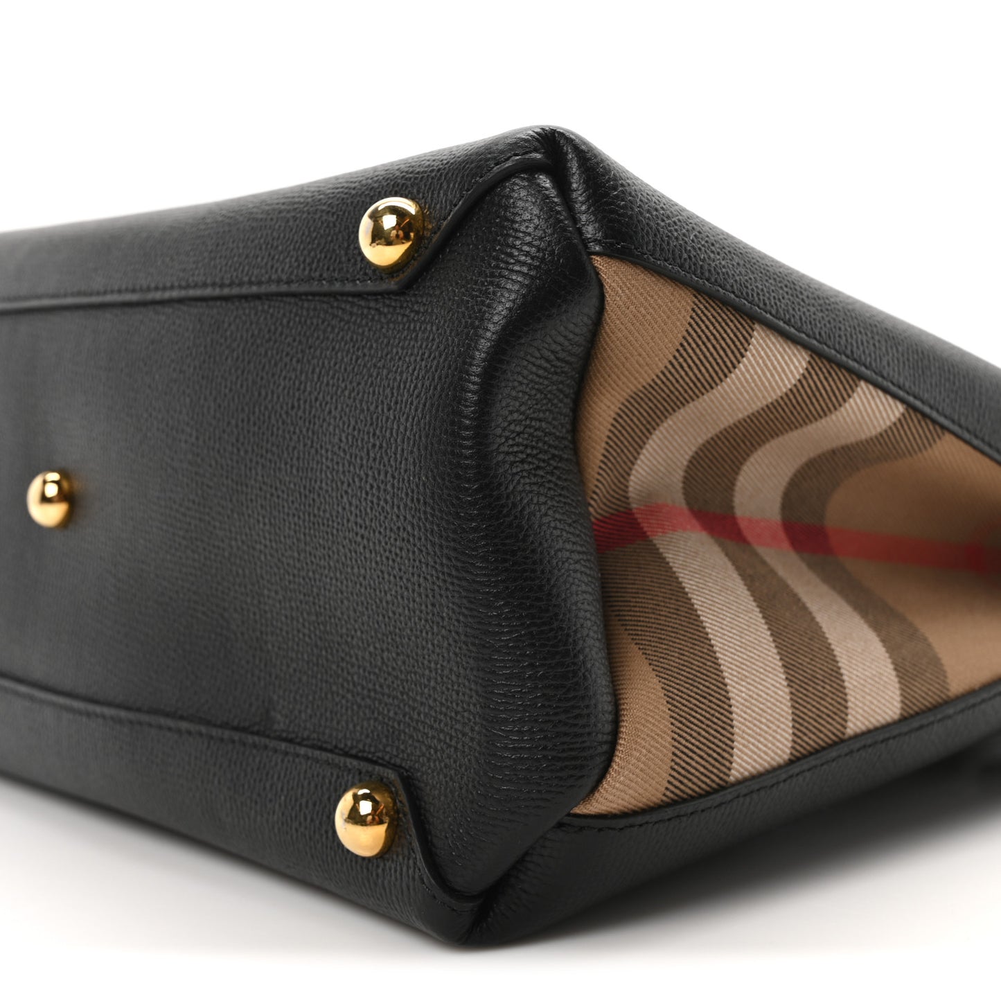 Derby Calfskin House Check Medium Banner Tote Black