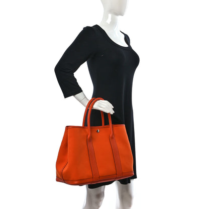 Hermes Toile Negonda Garden Party Tote 36 MM Orange 2 of 9