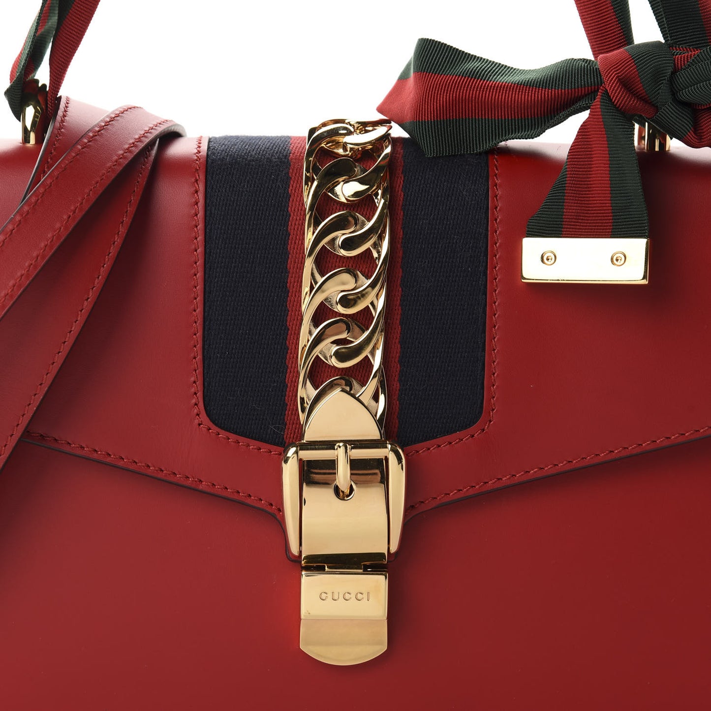 Calfskin Small Sylvie Shoulder Bag Hibiscus Red