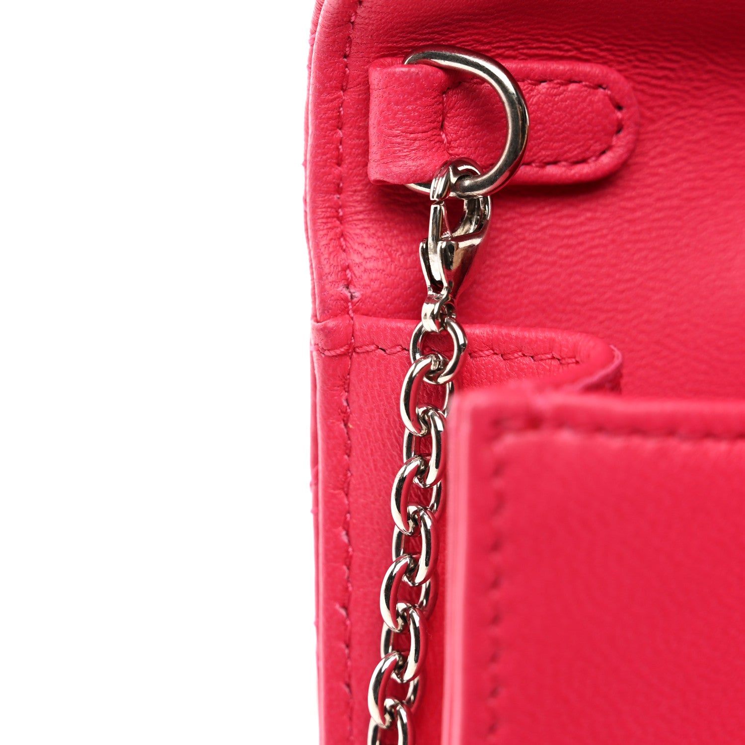 Christian Dior Lambskin Cannage Lady Dior Convertible Clutch Fuchsia 11 of 11