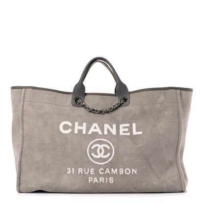 Chanel Canvas Extra Large Deauville Tote Grey 1 of 25
