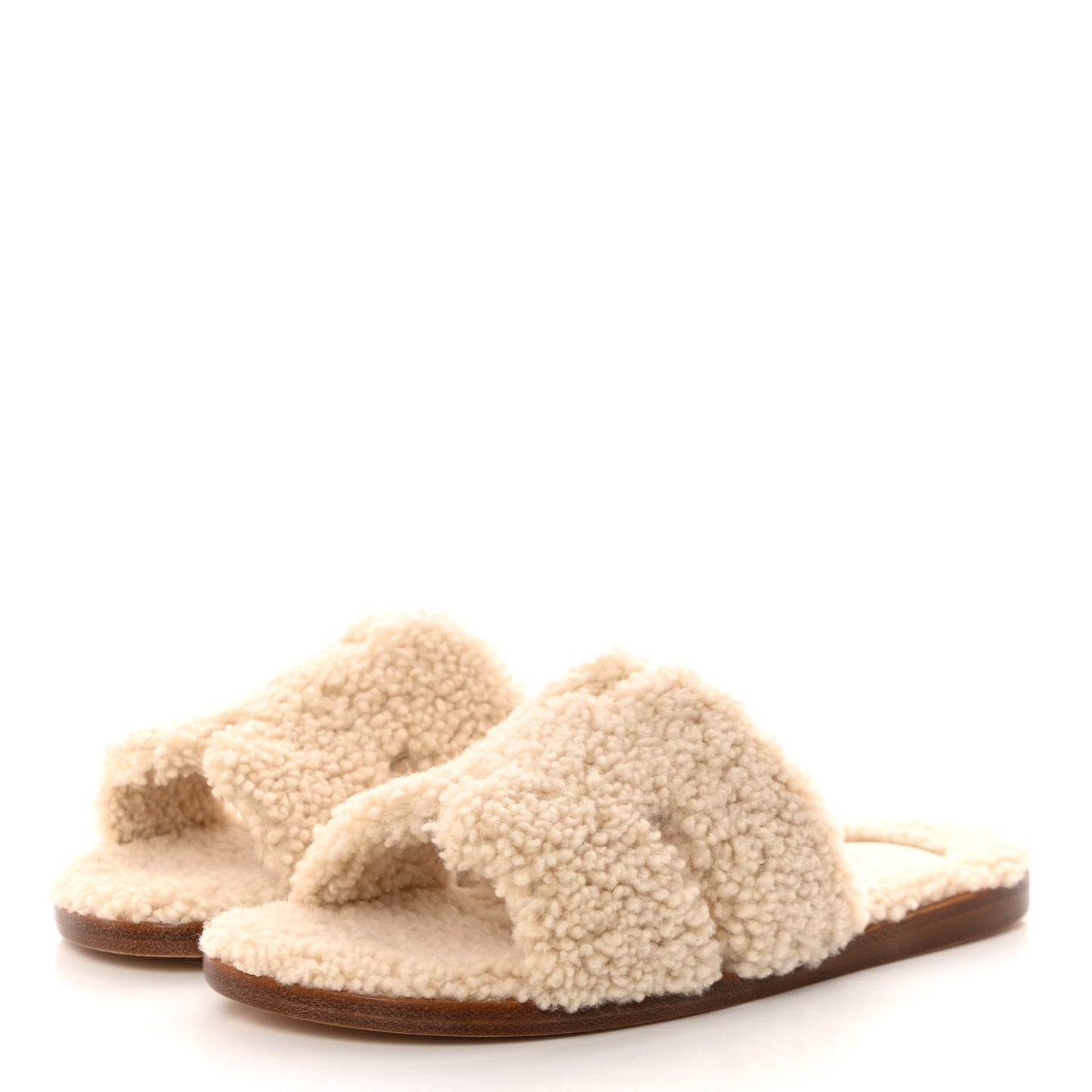 Shearling Mens Izmir Sandals 41 Ecru
