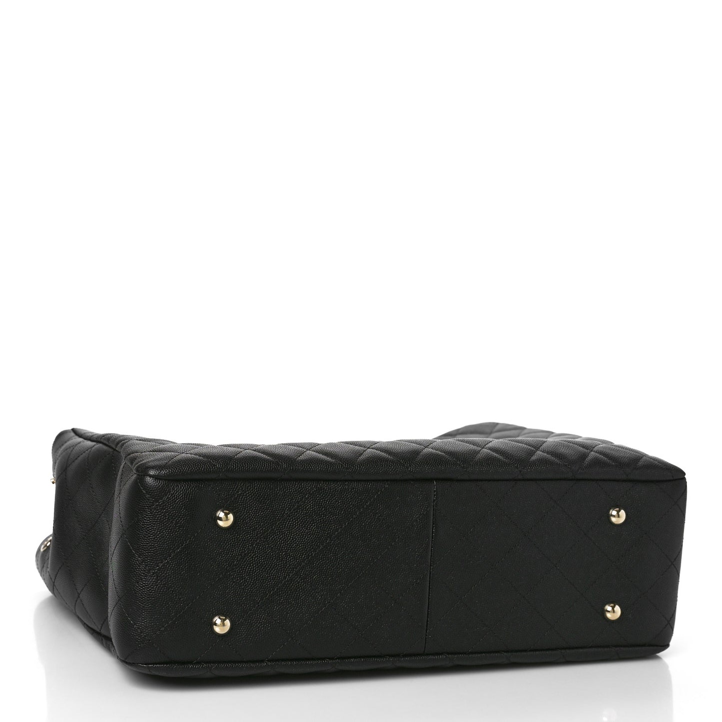 Caviar Quilted Large Shopping Tote Black