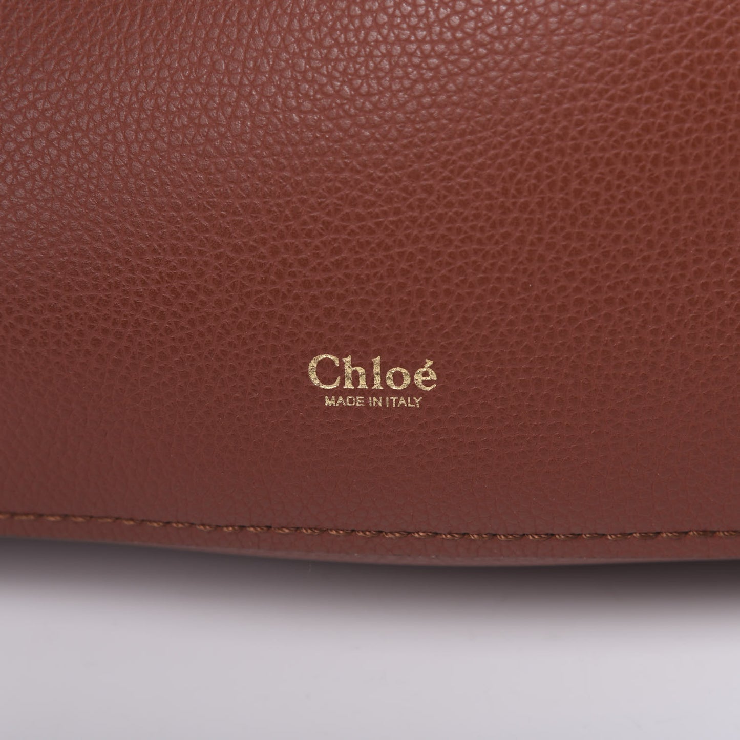 Smooth Grained Calfskin Medium Aby Tote Sepia Brown