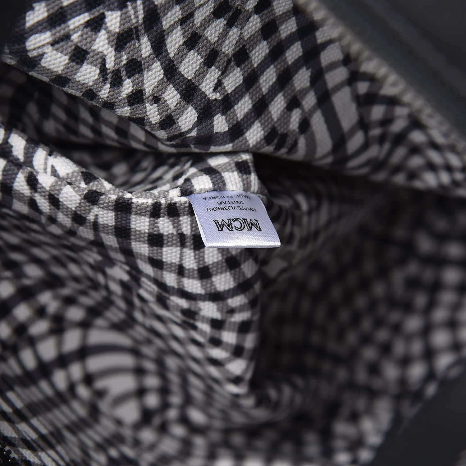 MCM Visetos Medium Anya Zip Top Shopper Tote Black 8 of 8