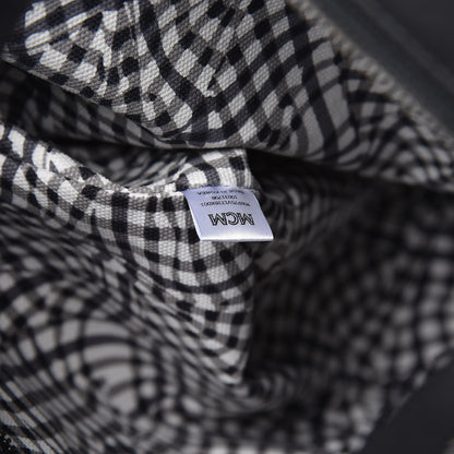 MCM Visetos Medium Anya Zip Top Shopper Tote Black 8 of 8