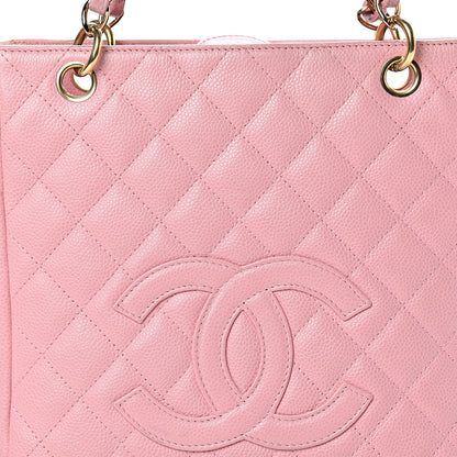 Chanel Caviar Quilted Petit Shopping Tote PST Pink 8 of 19