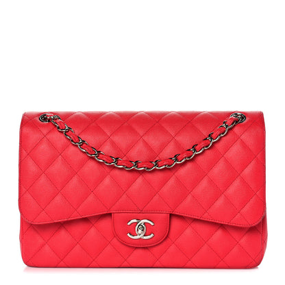 Chanel Caviar Quilted Jumbo Double Flap Red 1 of 9