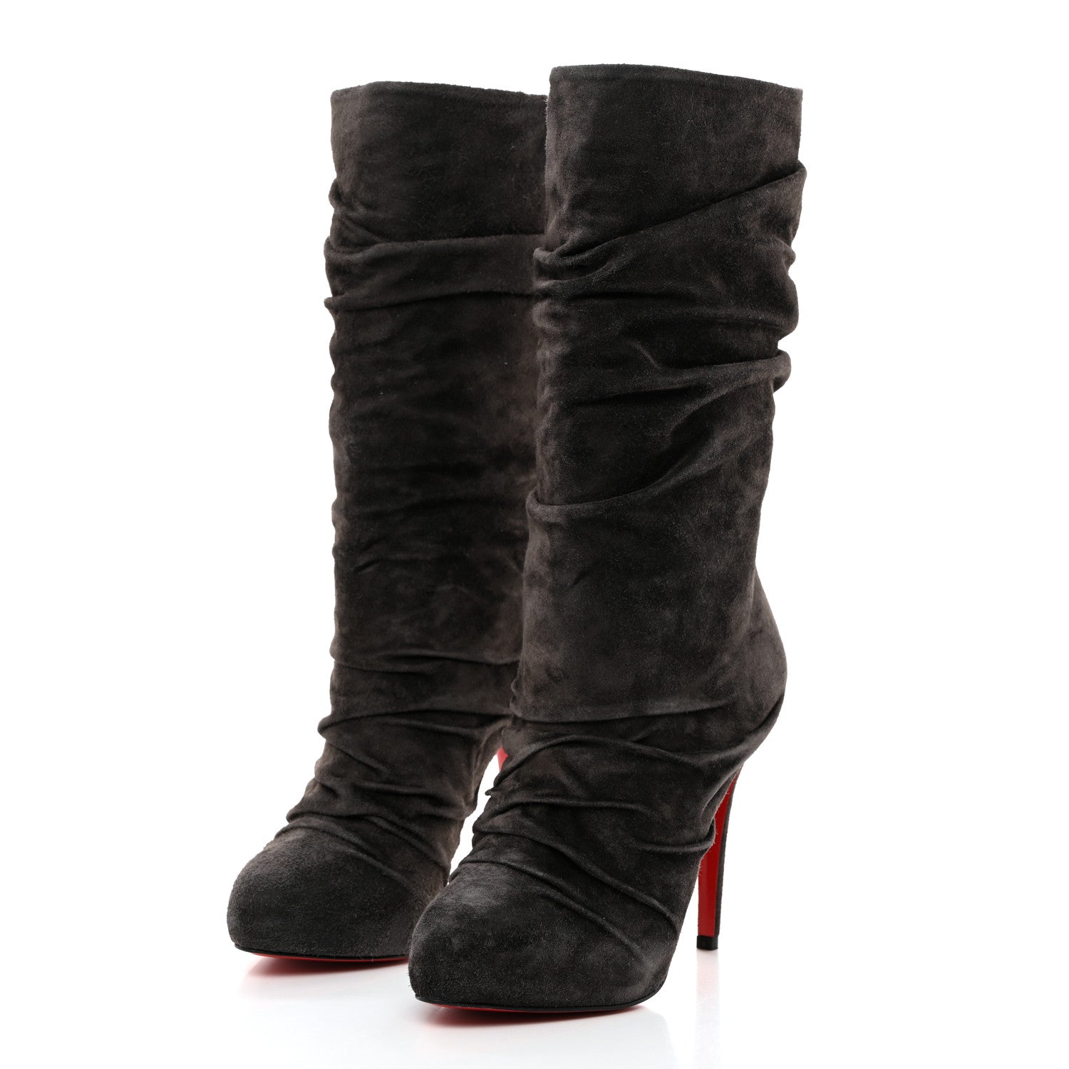 Christian Louboutin Veau Velours Piros 120 Boot 37 Africa 3 of 8