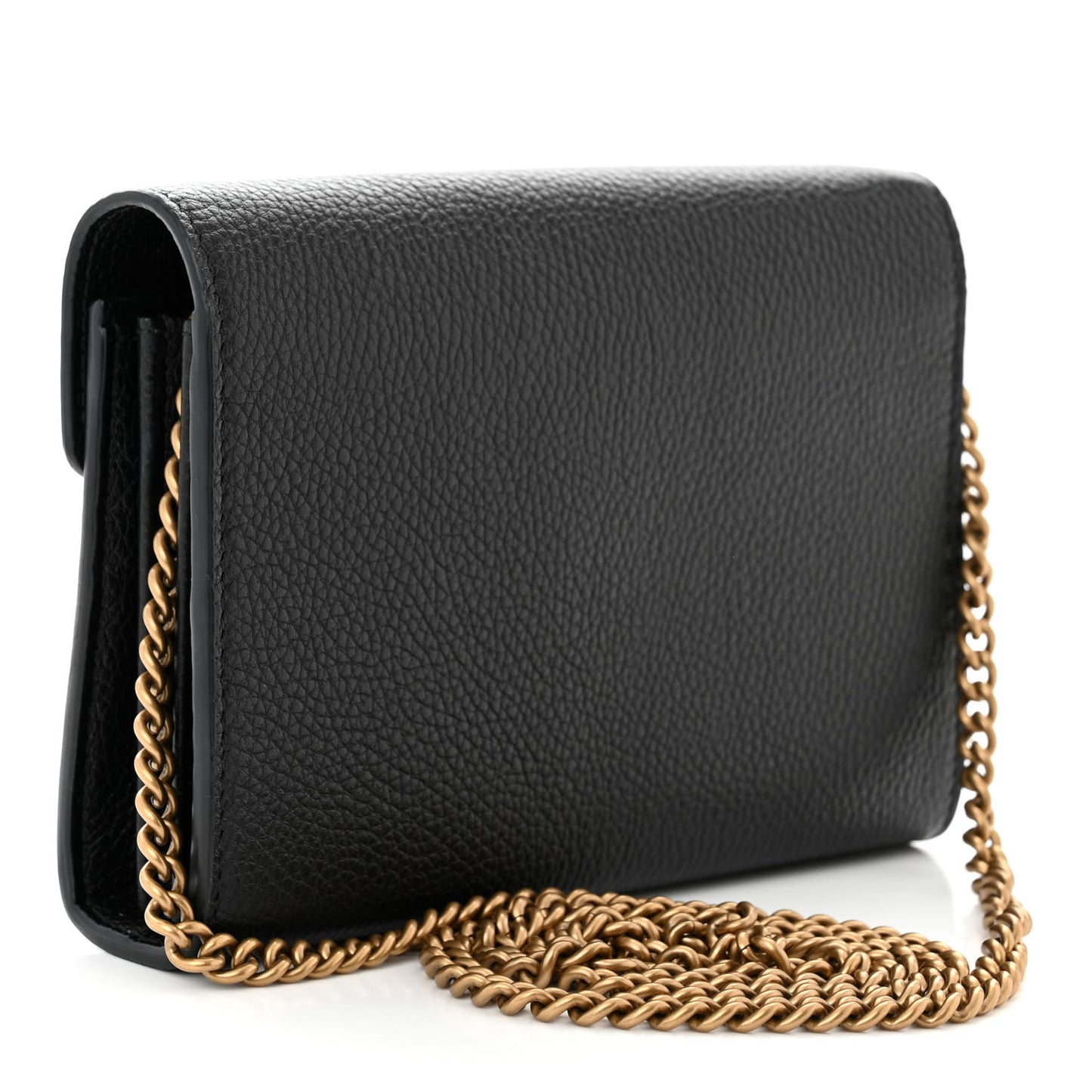 Calfskin GG Marmont Chain Wallet Bag Black