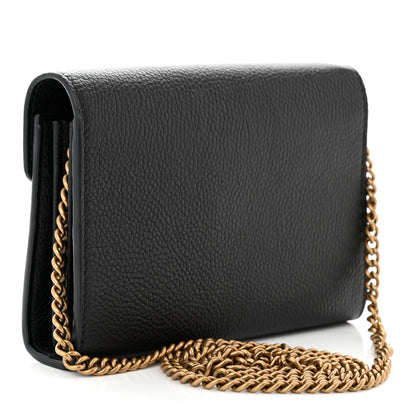 Gucci Calfskin GG Marmont Chain Wallet Bag Black 3 of 12