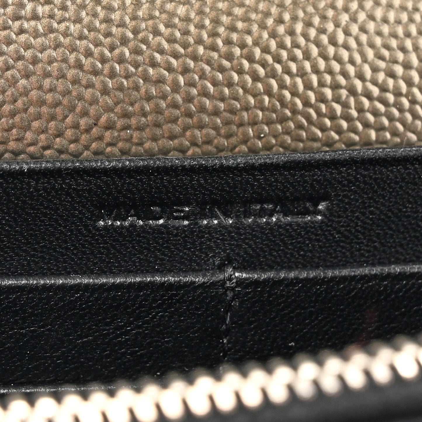 Metallic Grain De Poudre Matelasse Chevron Monogram Chain Wallet Piombo