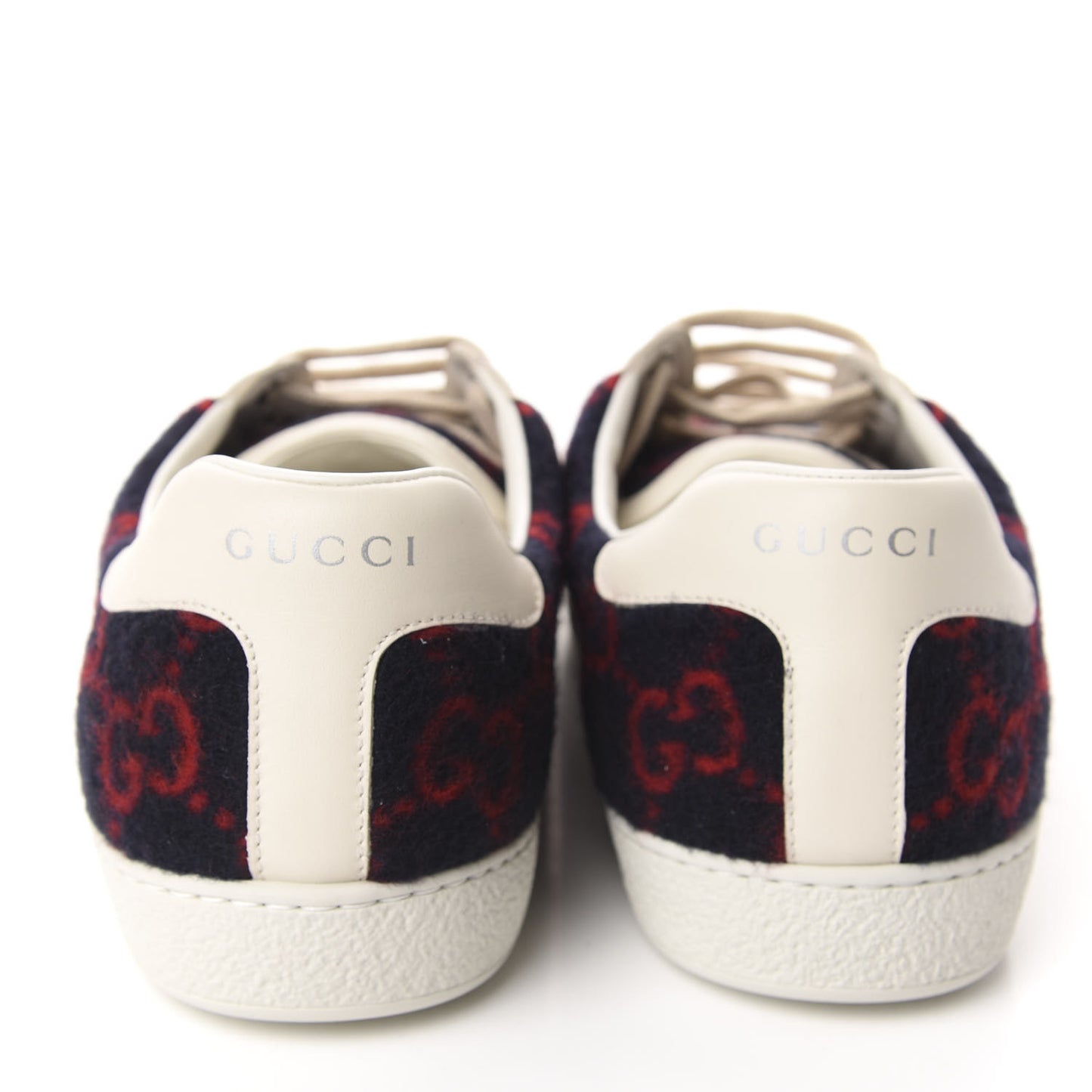 Covered Wool Big GG Monogram Mens Sneakers 9.5 Blue Red Mystic White