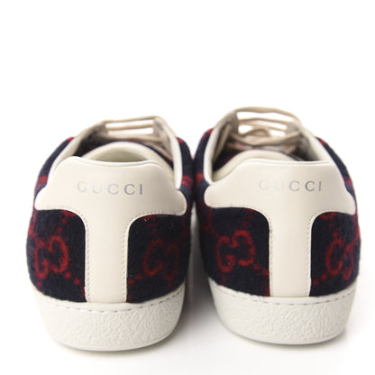 Gucci Covered Wool Big GG Monogram Mens Sneakers 9.5 Blue Red Mystic White 5 of 10