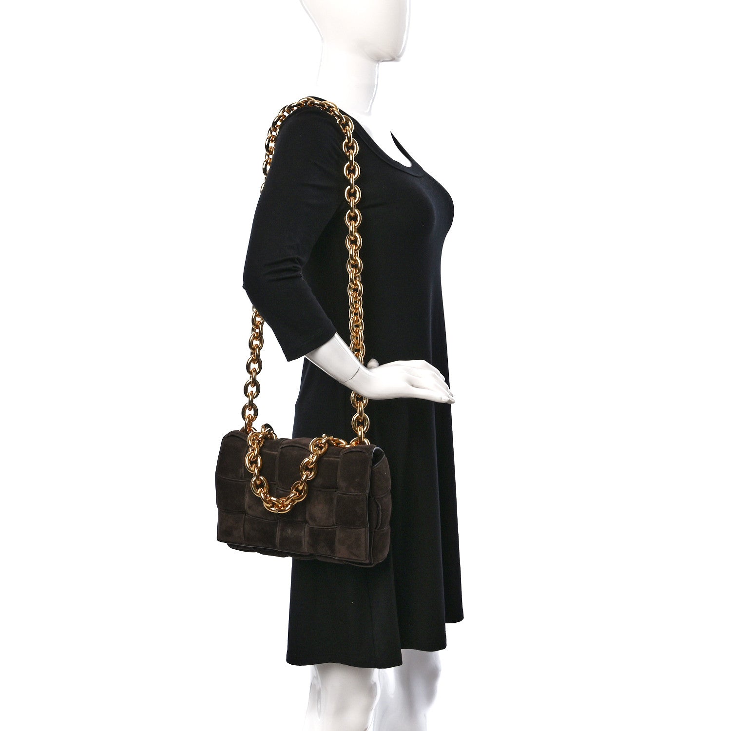 Bottega Veneta Suede Maxi Intrecciato Padded Chain Cassette Crossbody Bag Fondant 2 of 8
