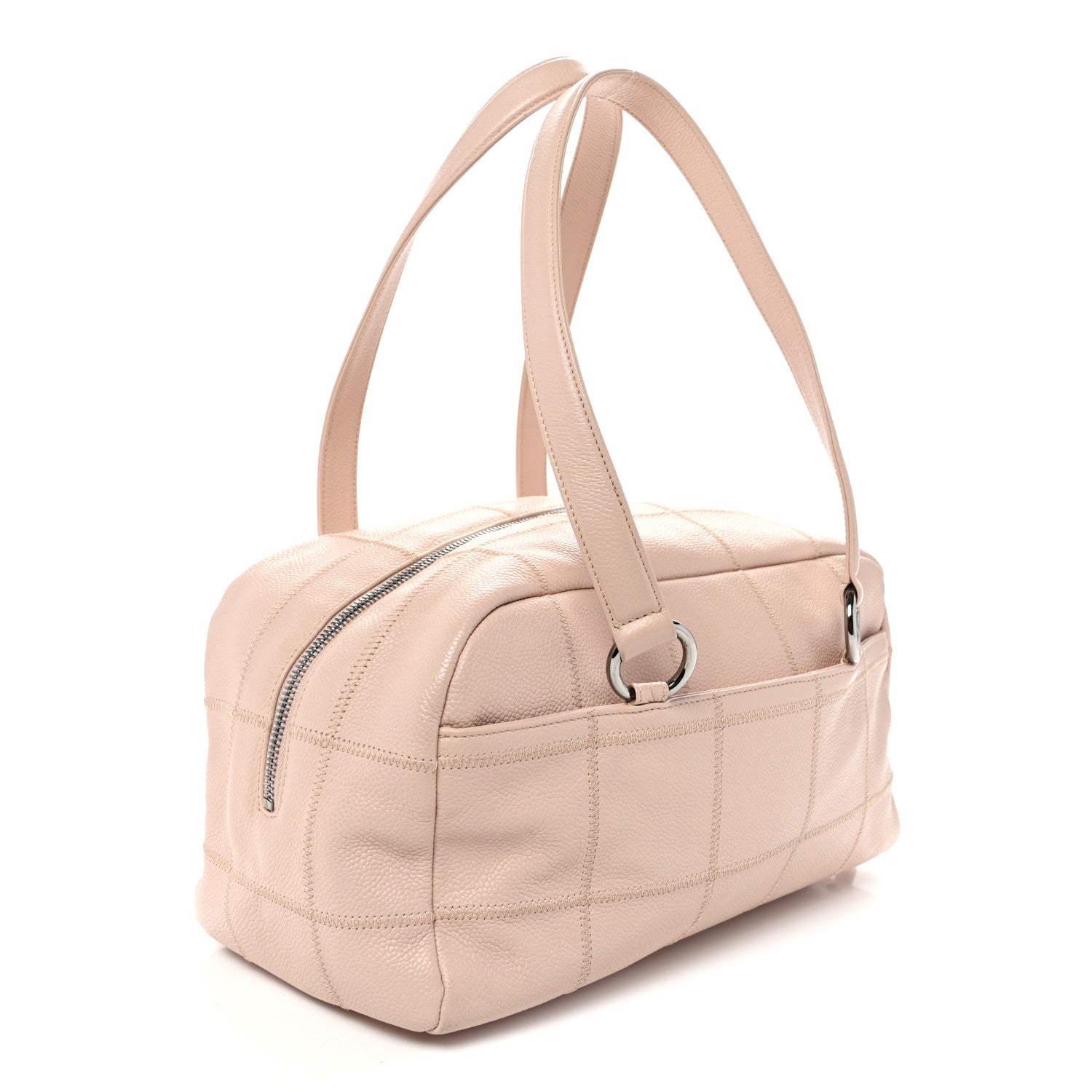 Chanel Caviar Square Stitched Bowler Pink 3 of 11