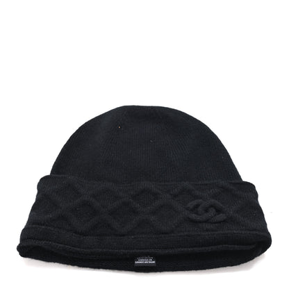 Chanel Cashmere CC Beanie Hat Black 1 of 5