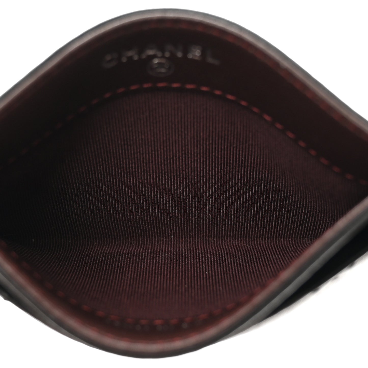 Lambskin Quilted Card Holder Black