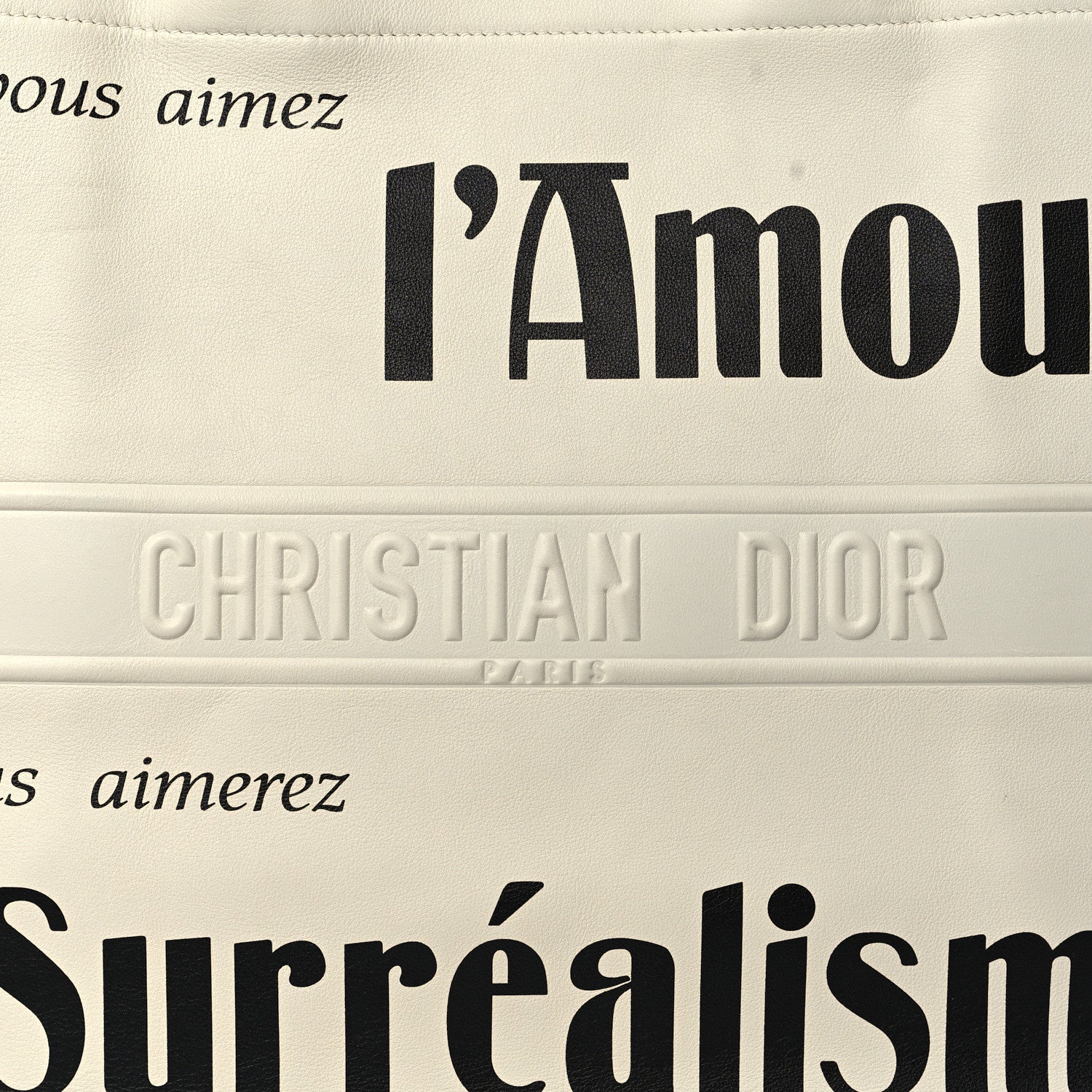 Christian Dior Calfskin Large Surrealism Book Tote Ivory 8 of 13