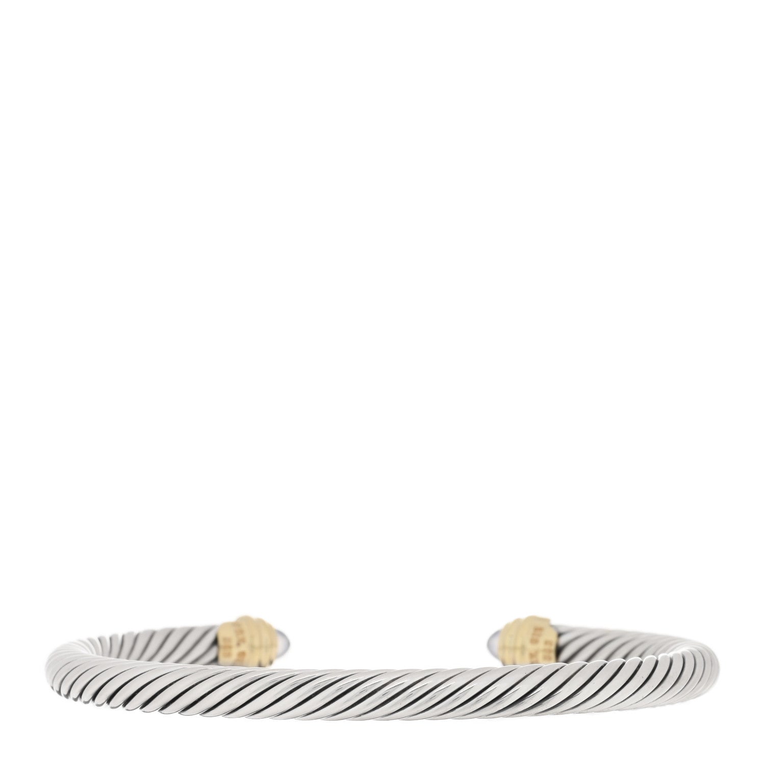 David Yurman Sterling Silver 14K Yellow Gold Moonstone 5mm Cable Classics Petite Color Bracelet 2 of 3