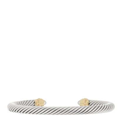 David Yurman Sterling Silver 14K Yellow Gold Moonstone 5mm Cable Classics Petite Color Bracelet 2 of 3