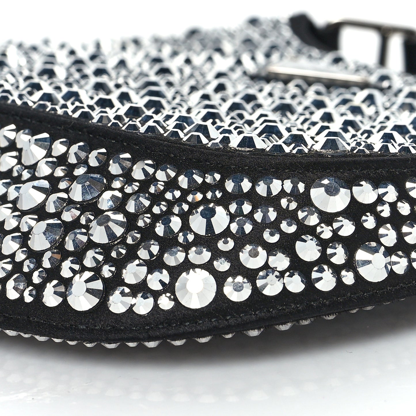 Satin Crystal Cleo Adjustable Strap Shoulder Bag Metal