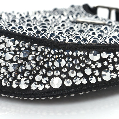 Prada Satin Crystal Cleo Adjustable Strap Shoulder Bag Metal 10 of 11