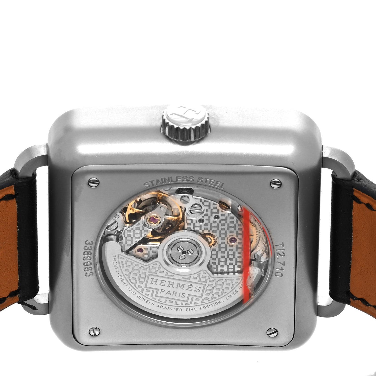 Stainless Steel Barenia 38mm Carre H Automatic Watch Noir