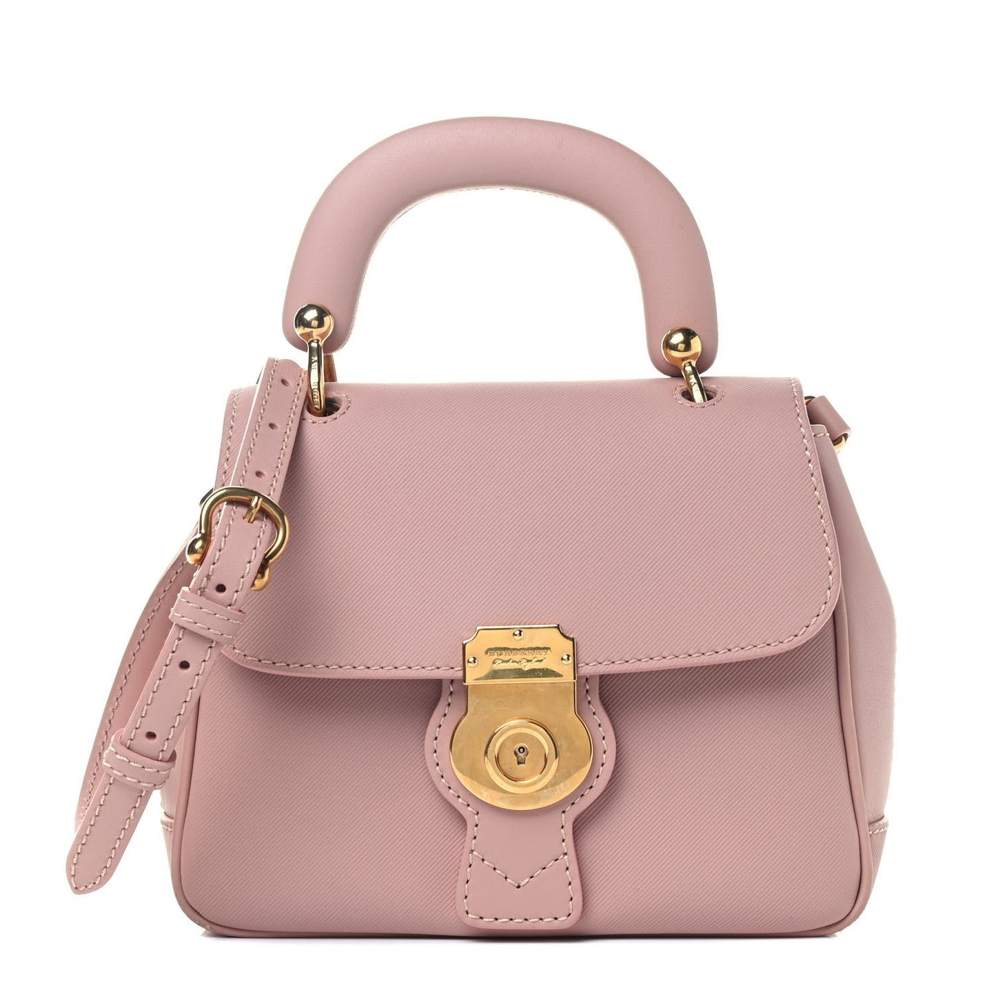 Trench Calfskin Small DK88 Top Handle Bag Ash Rose