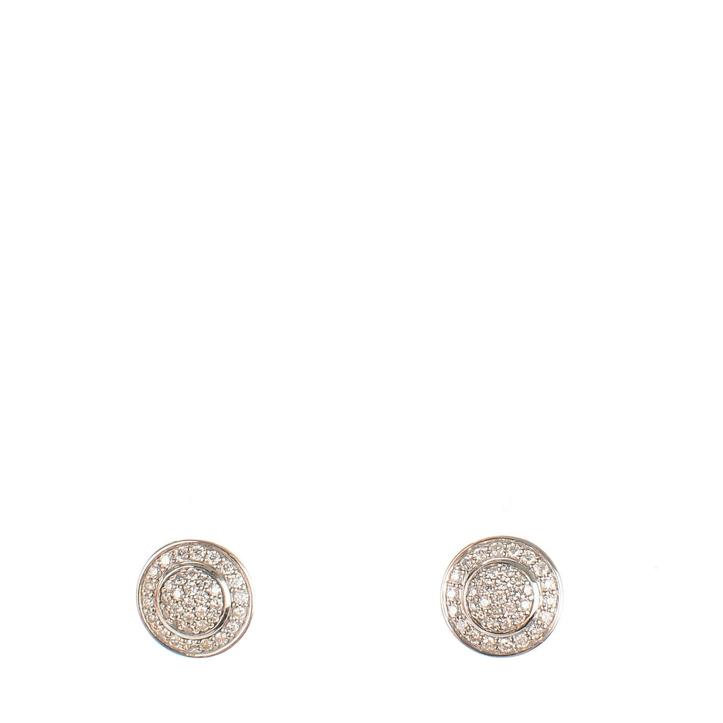 Sterling Silver Pave Diamond 6mm Cerise Earrings