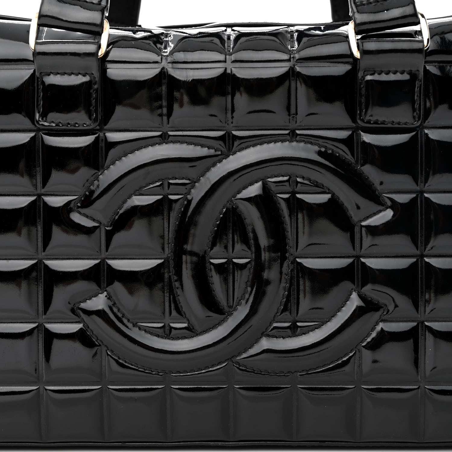 Chanel Patent Quilted Chocolate Bar Bowler Black 8 of 11