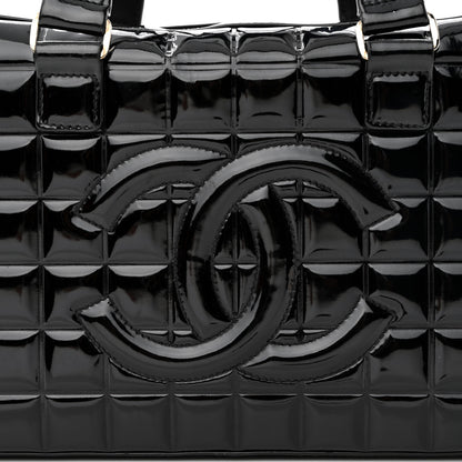 Chanel Patent Quilted Chocolate Bar Bowler Black 8 of 11
