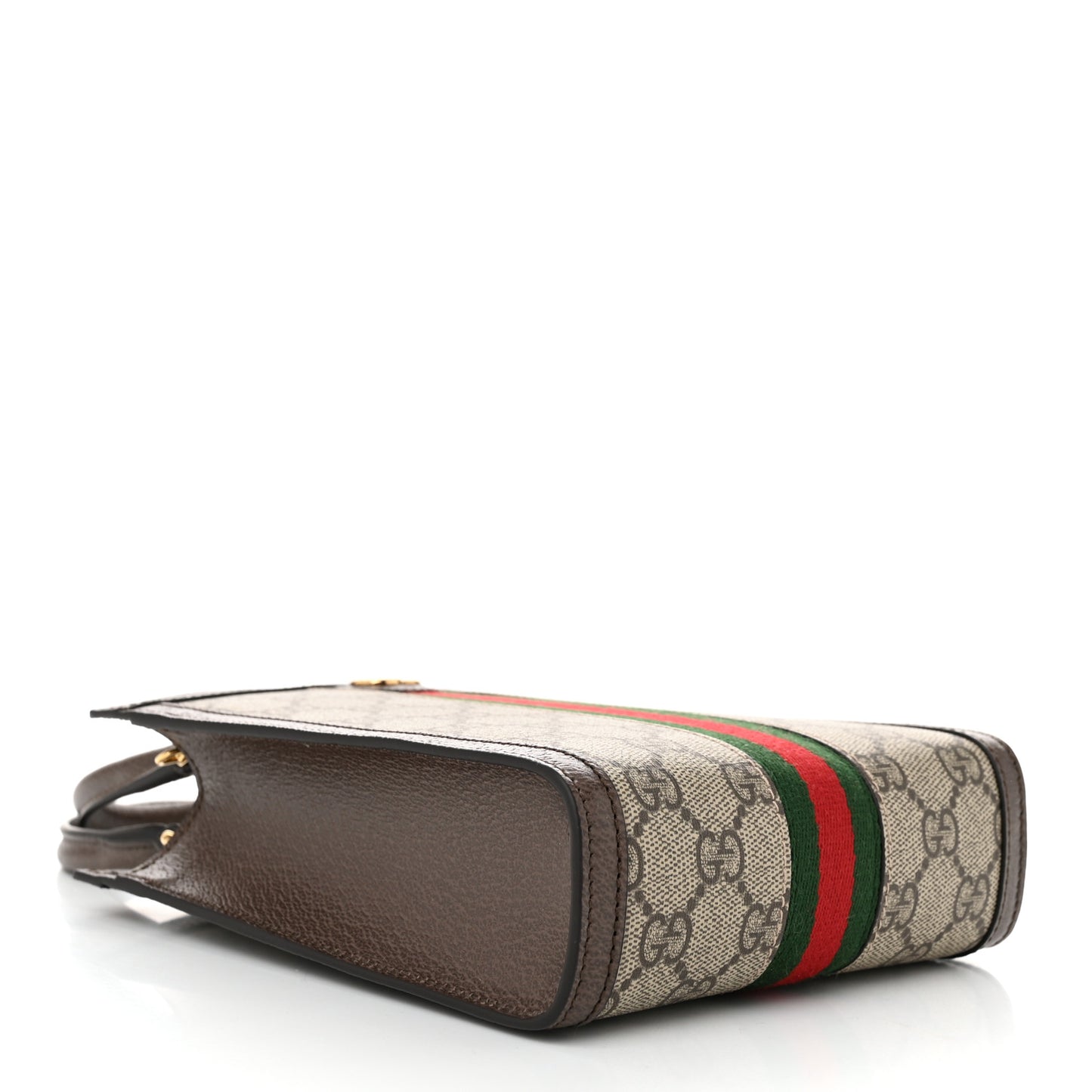 GG Supreme Monogram Textured Dollar Calfskin Web Super Mini Ophidia Mini Tote Bag Beige Ebony New Acero