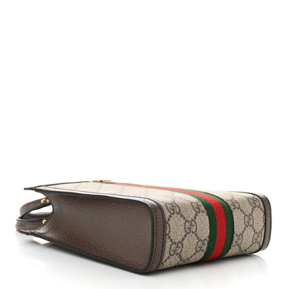 Gucci GG Supreme Monogram Textured Dollar Calfskin Web Super Mini Ophidia Mini Tote Bag Beige Ebony New Acero 4 of 11