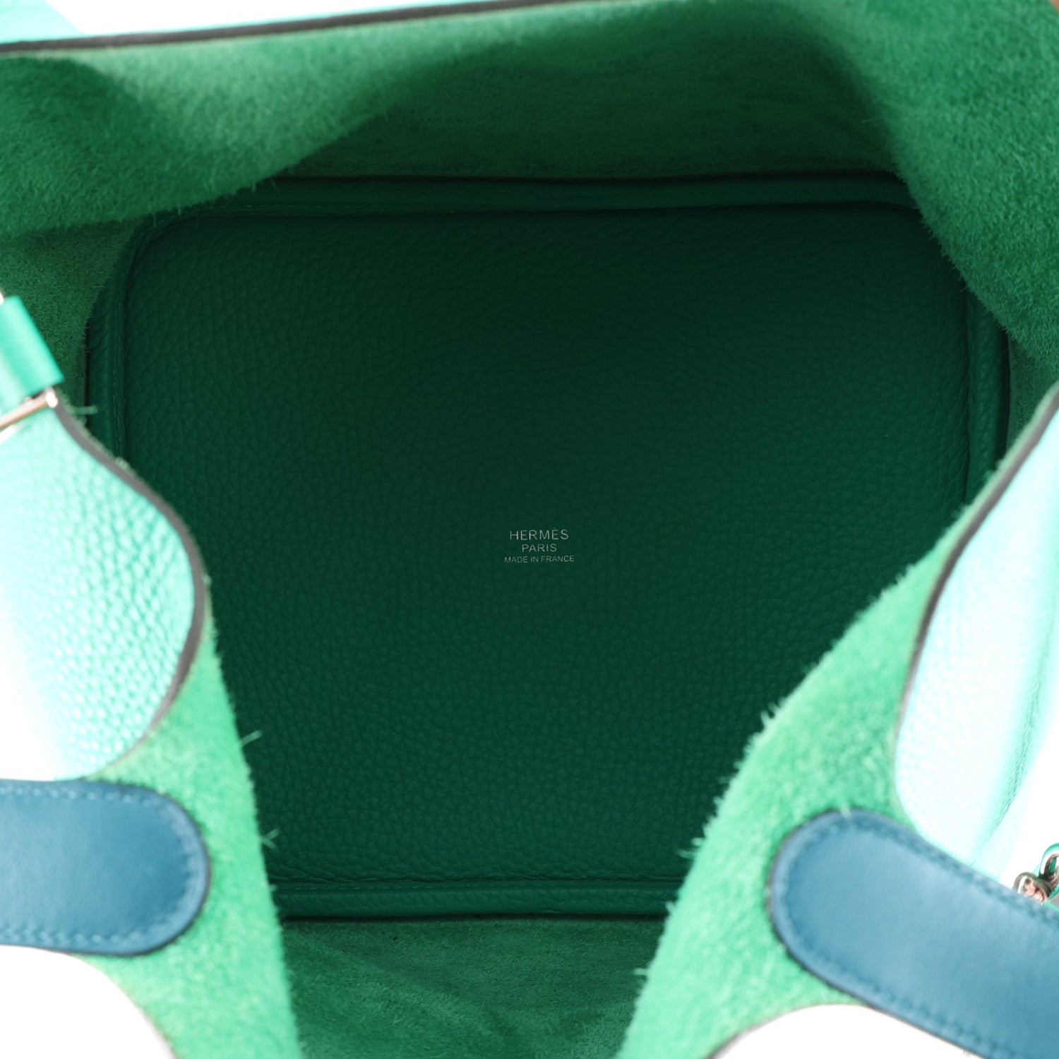 Hermes Taurillon Clemence Swift Eclat Picotin Lock 22 MM Menthe Vert Bosphore 4 of 10