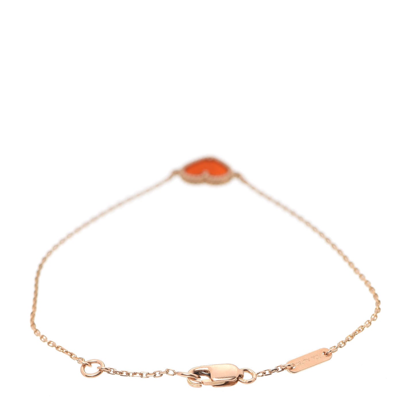 18K Rose Gold Carnelian Sweet Alhambra Heart Bracelet