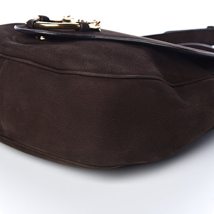 Gucci Nubuck Ribot Horse Heads Flap Bag Brown 14 of 15