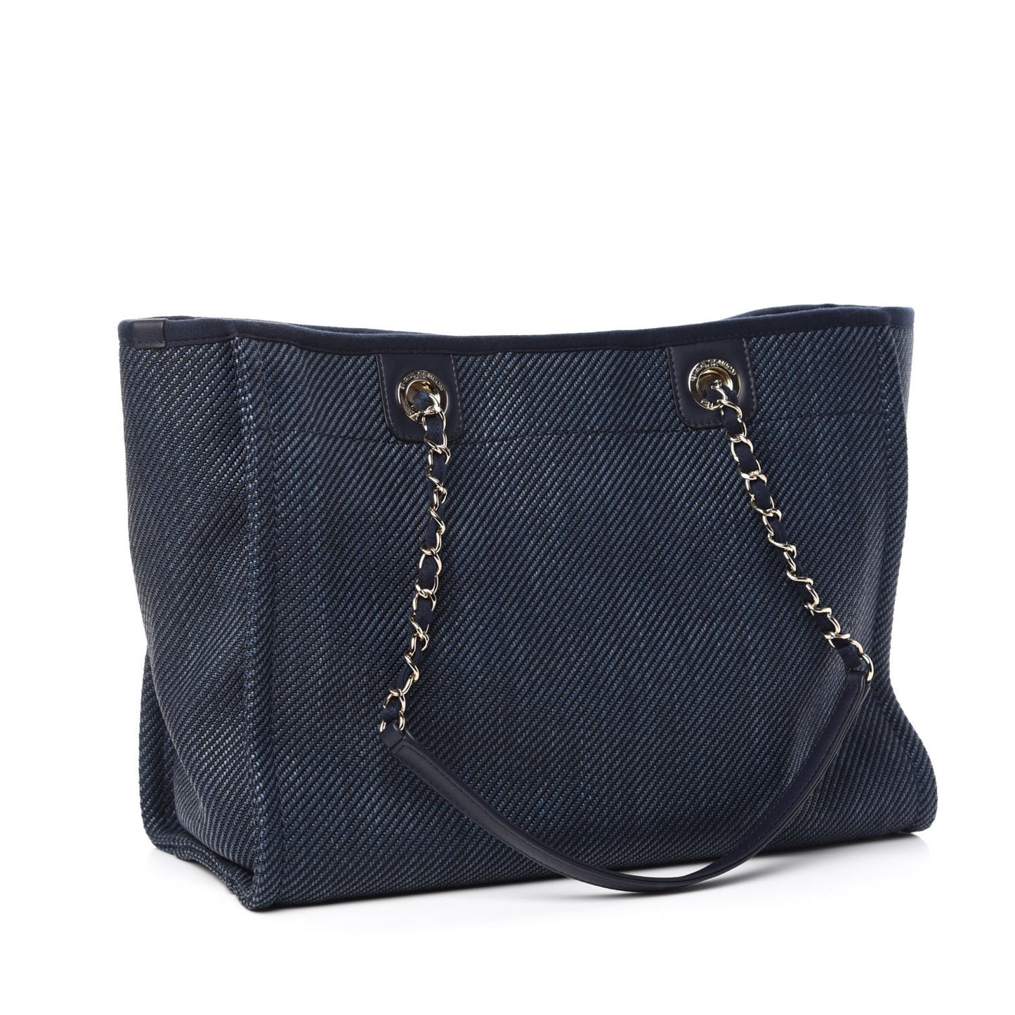 Mixed Fibers Small Deauville Tote Navy Blue