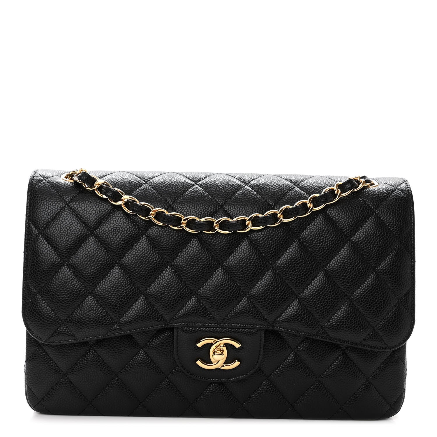 Chanel Caviar Quilted Jumbo Double Flap Black 1 of 10
