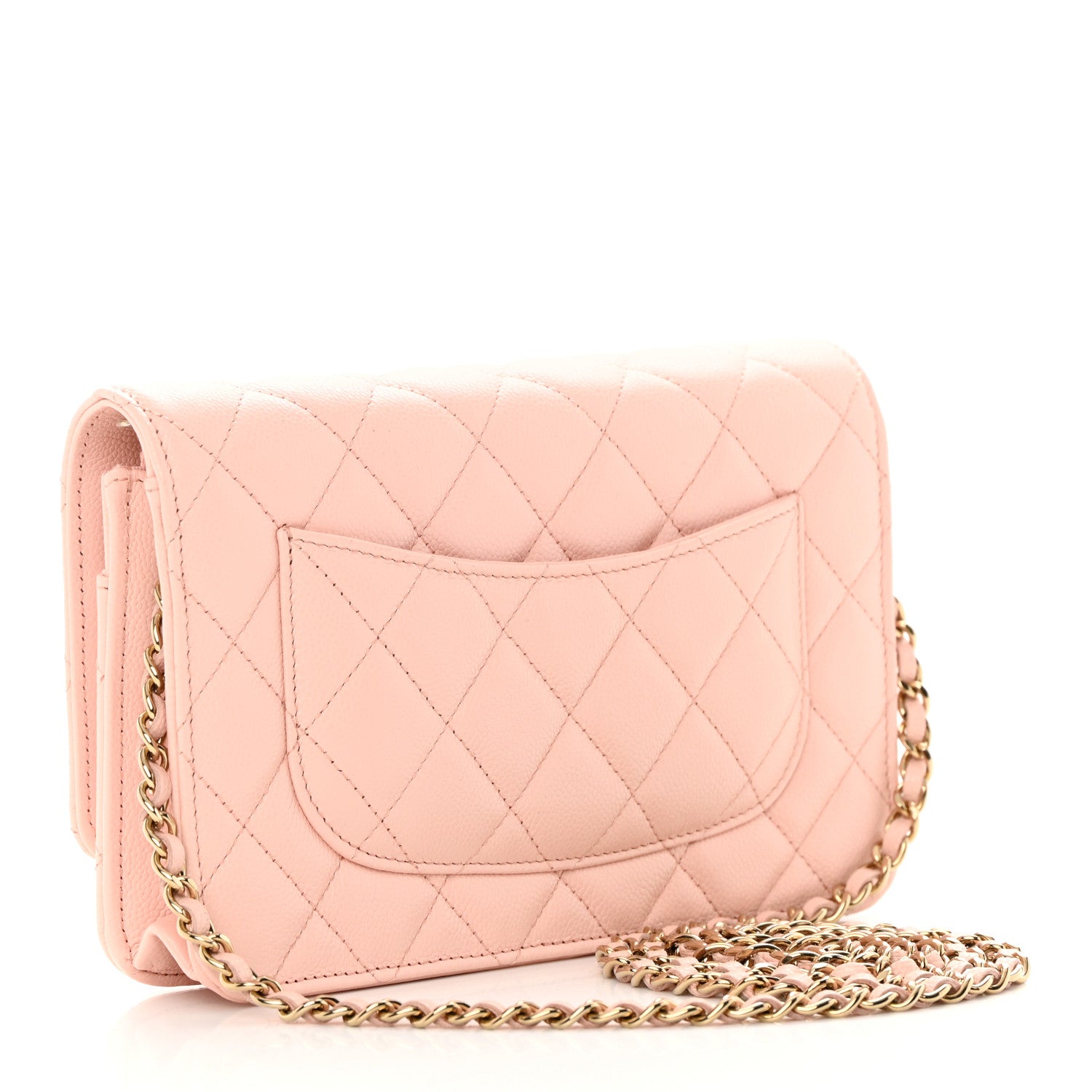Chanel Caviar Quilted Wallet on Chain WOC Light Pink 2 of 12