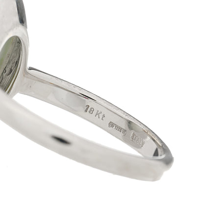 Roberto Coin 18K White Gold Diamond Blue Topaz Mother of Pearl Cocktail Ring 53 6.5 6 of 6