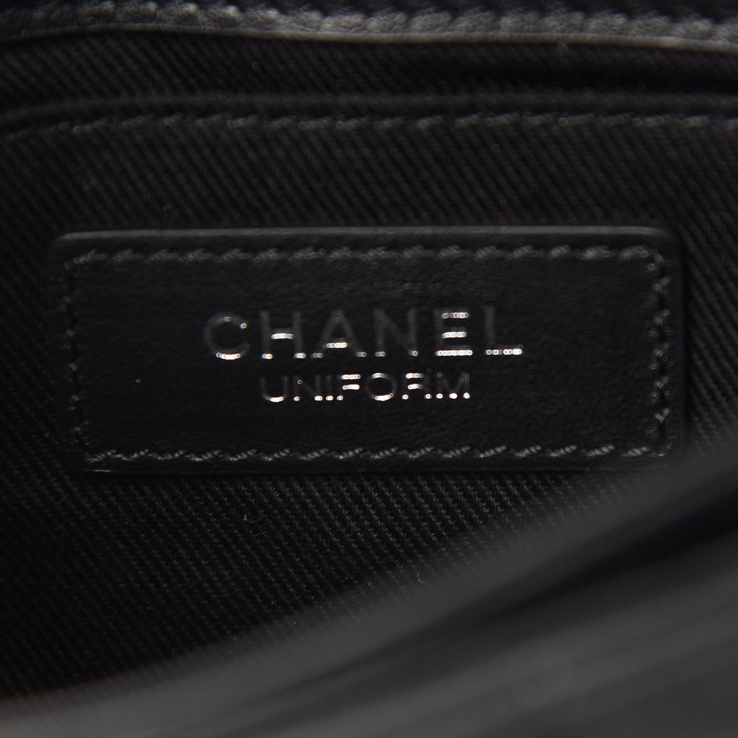 Calfskin Quilted CC Uniform Flap Belt Bag Black