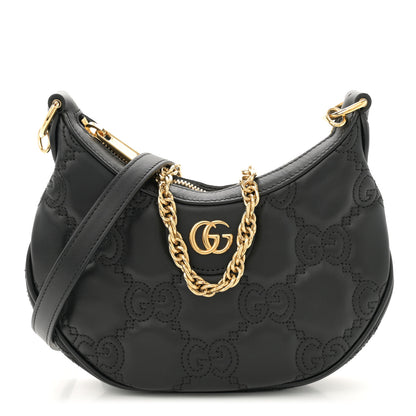 Gucci Calfskin GG Matelasse Mini Hobo Shoulder Bag Black 1 of 12