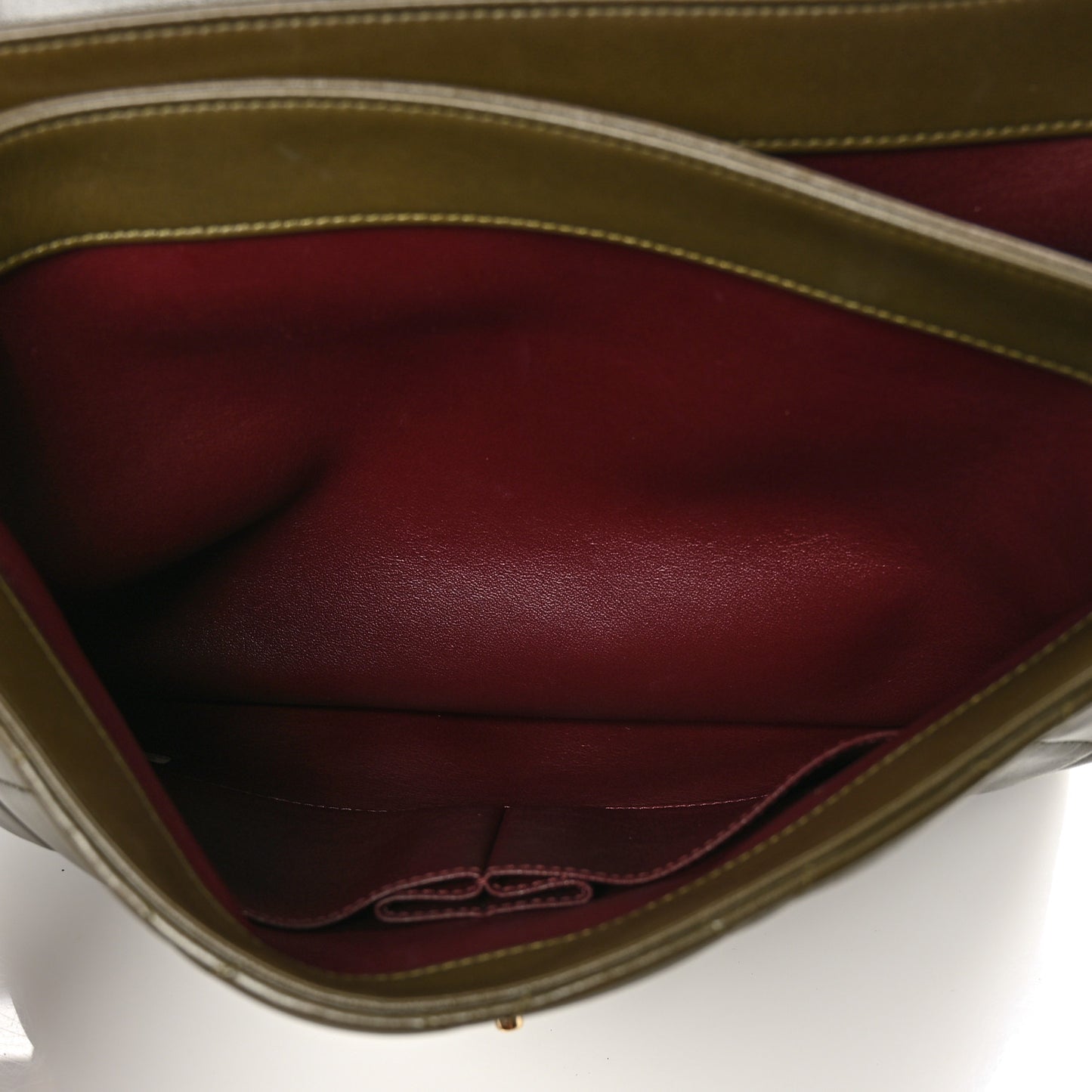 Lambskin Quilted Large Trendy CC Dual Handle Flap Bag Khaki