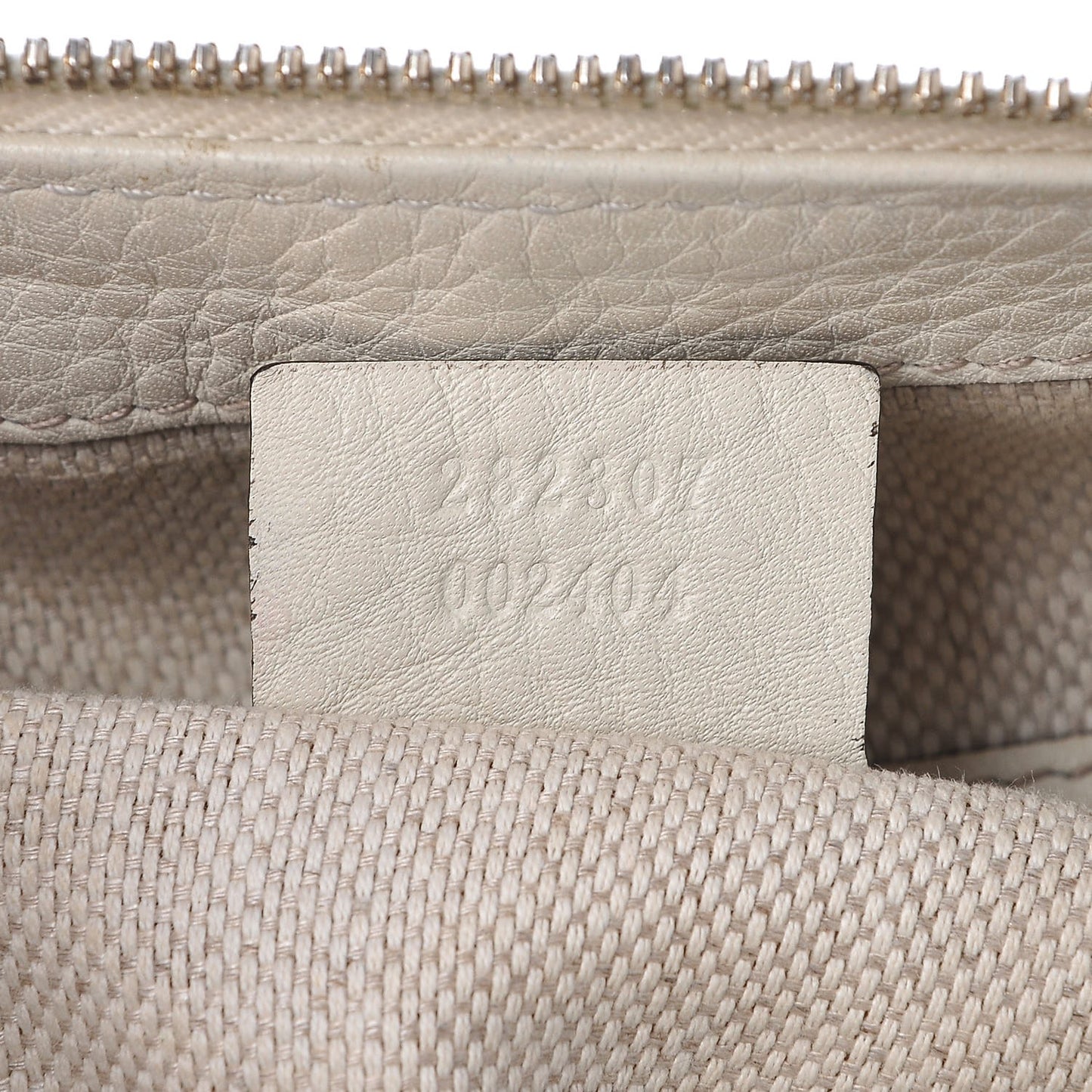 Pebbled Calfskin Small Soho Top Handle Bag Off White