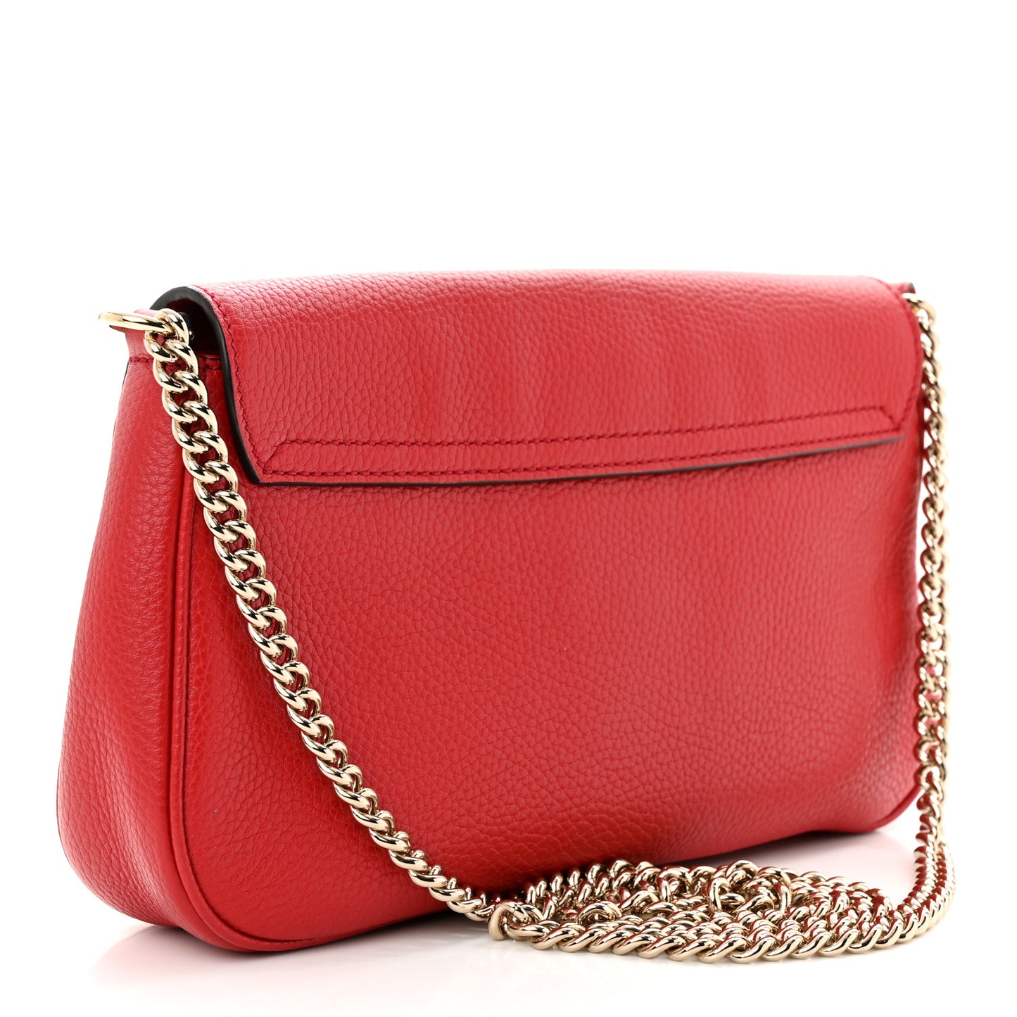 Pebbled Calfskin Medium Soho Flap Crossbody Vibrant Red