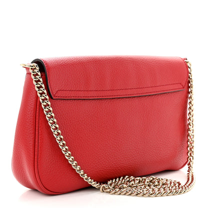Gucci Pebbled Calfskin Medium Soho Flap Crossbody Vibrant Red 3 of 10