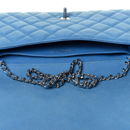 Chanel Iridescent Caviar Quilted Clutch With Chain Flap Blue 11 of 12