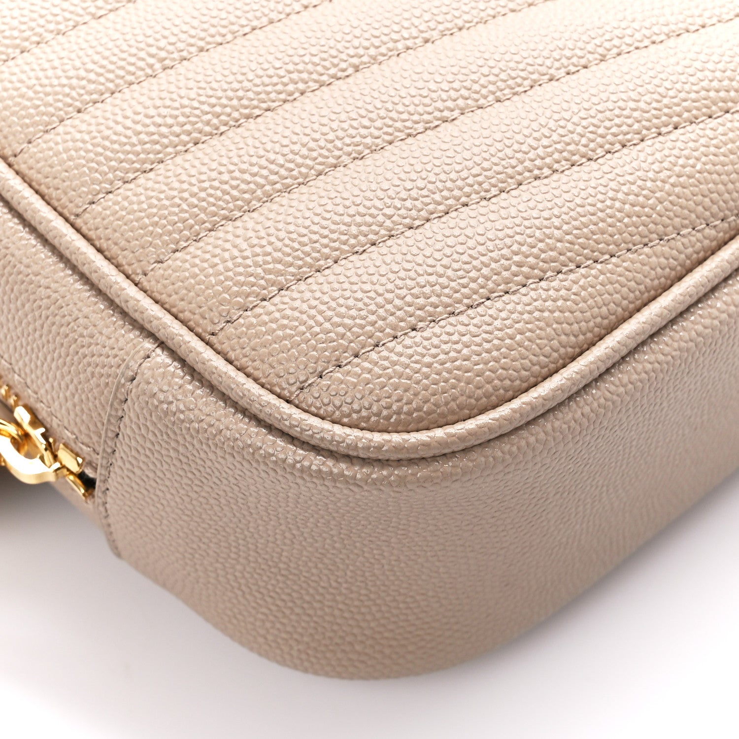 Saint Laurent Grain De Poudre Matelasse Monogram Mini Lou Camera Bag Dark Beige 9 of 10
