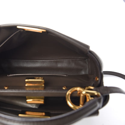 Fendi Nappa Mini Peekaboo Iconic Satchel Carbone 5 of 15